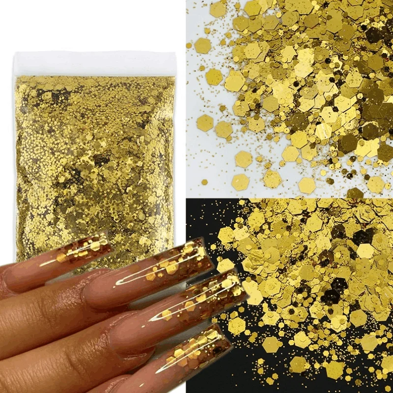 10ml Gold Nail Glitter Sprinkles Powder Chunky Shiny Flake Decoration  Glitters for Creative Leisure Paillette Accessorios - AliExpress