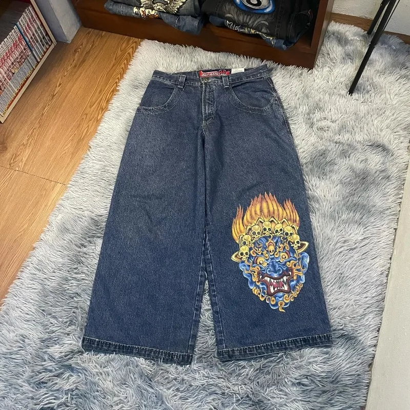 

JNCO vintage Baggy Jeans Hip Hop graphic Goth jeans men women low rise jeans fashion Streetwear Harajuku Casual wide leg pants