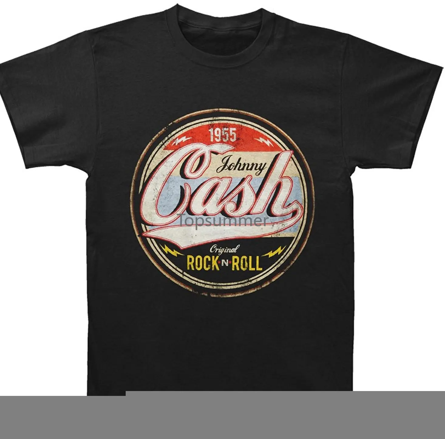 

Funny T Shirts Johnny Cash Men'S Original Rock-N-Roll Cotton T-Shirt Black