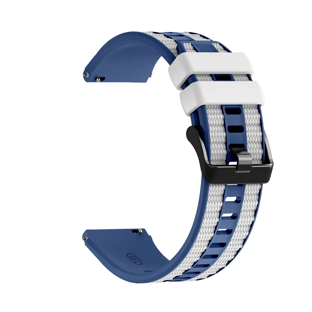 Colorful 22mm Silicone + Nylon Watch Strap - Vibrant Replacement Watchband Bracelet
