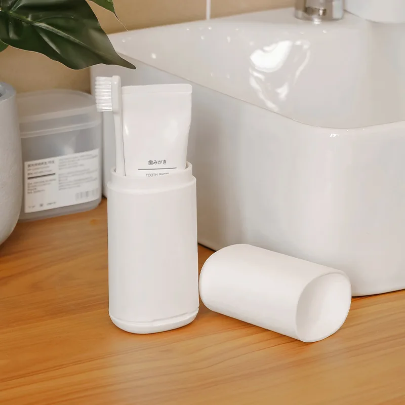 Simple Mouthwash Cup And Toothbrush Travel Storage Case_voghion.com