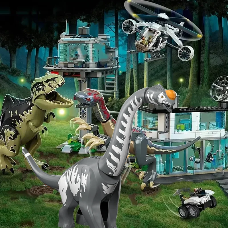Kompatible MOC-Sets Dinosaur World Series Bausteine Giganotosaurus Titanosaurus Tyrannosaurus Kinderpark Spielzeug Geschenk