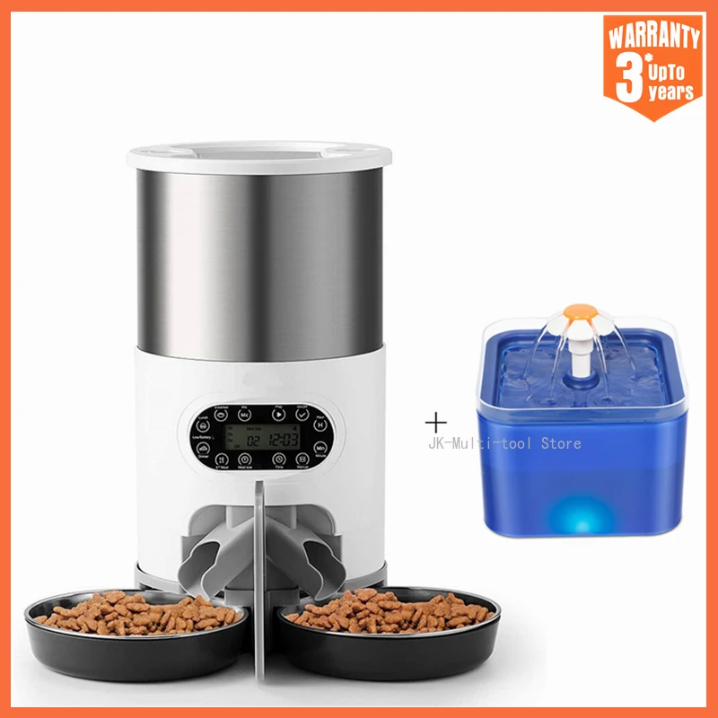 

Smart Dog Cat Feeder 4.5L Automatic Dry Food Dispenser Plus 2L Water Feeder Suitable for Small and Medium Pet Smart Feeder
