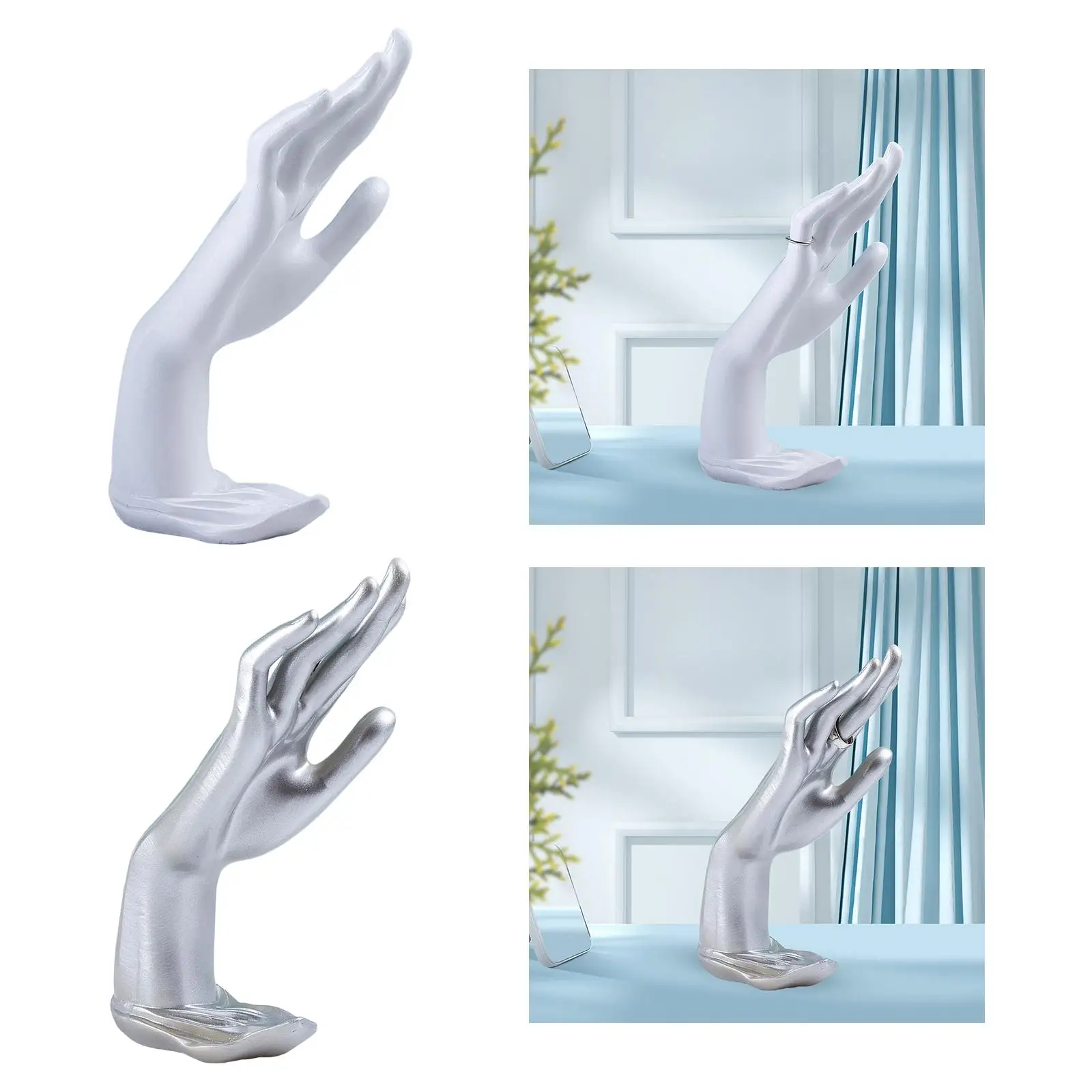 

2 Pieces Rings Hand Holder Mannequin Hand Jewelry Organizer Home Decoration
