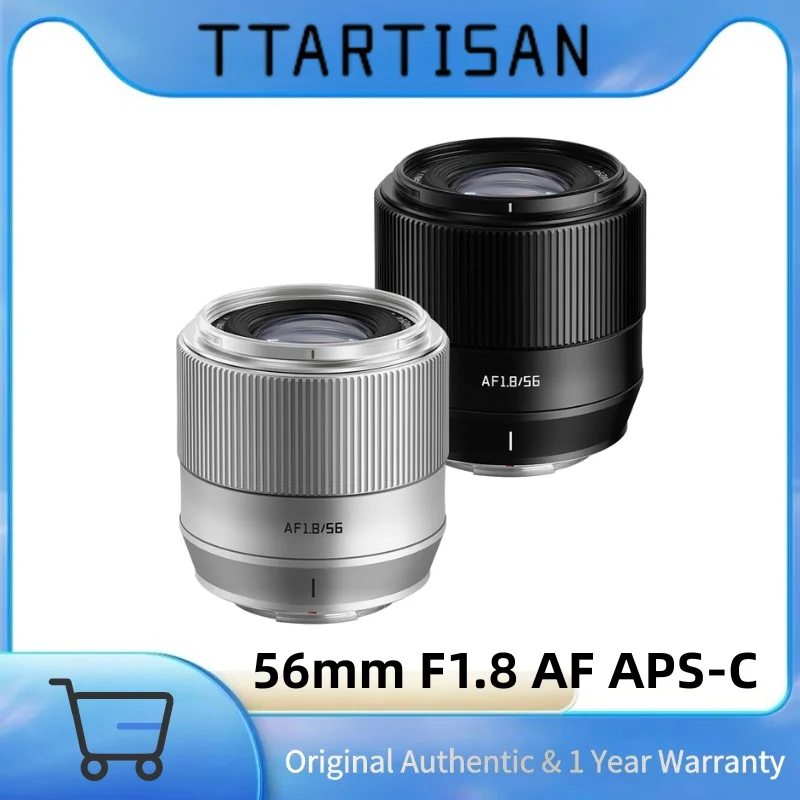 TTArtisan 56mm F1.8 APS-C 자동 초점 렌즈 대구경 풀 메탈 바디 ( E, 후지 XF 마운트용)