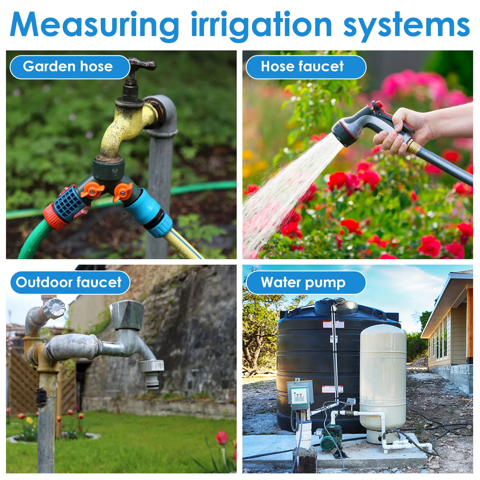 Pressure Gauge Water Pressure Test Gauge TS-60-200 PSI Water Pump for Hose Faucet Garden Hose Fluid Pressure Gauge