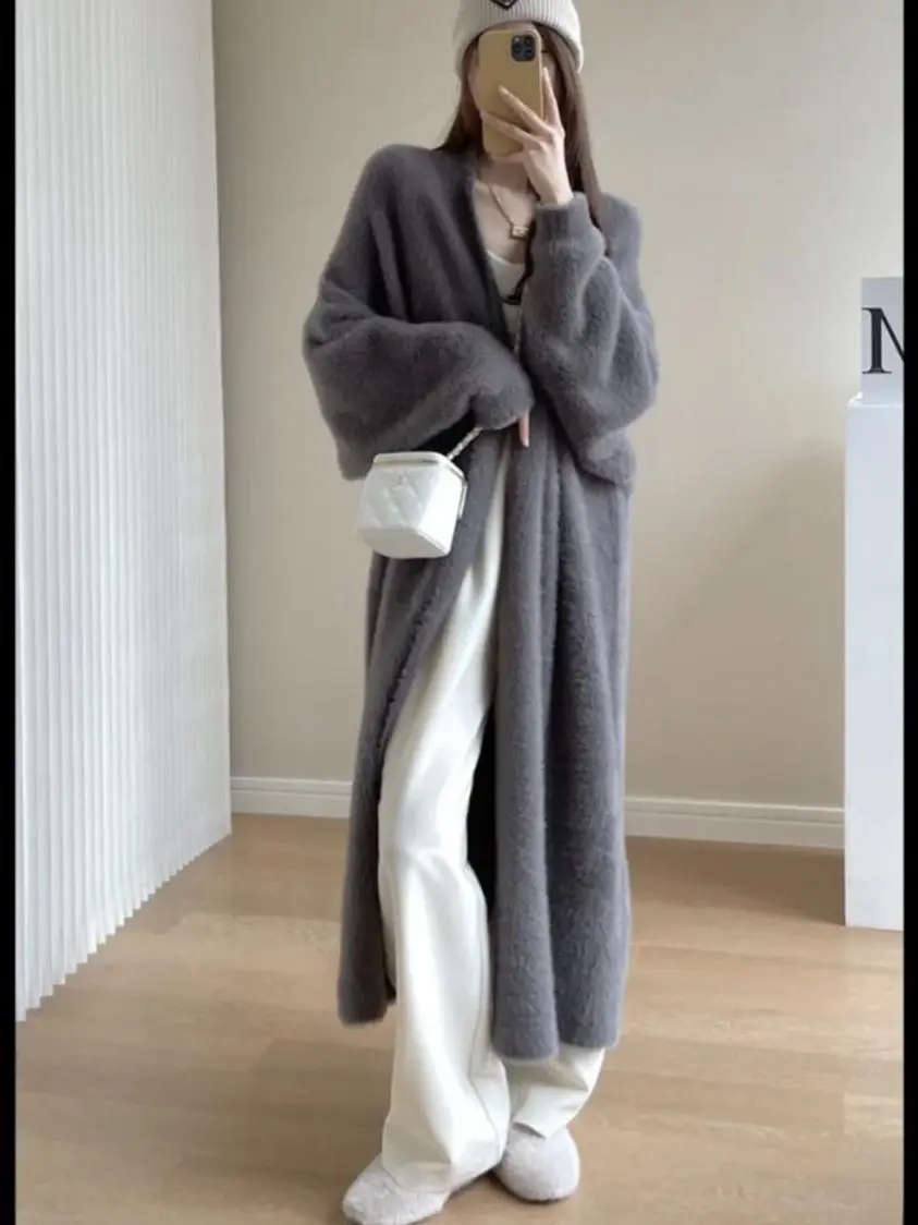 long knitted cardigan sweater coat knitwears korean style clothes fall 2023 fashion new arrivals women clothing autumn knitted