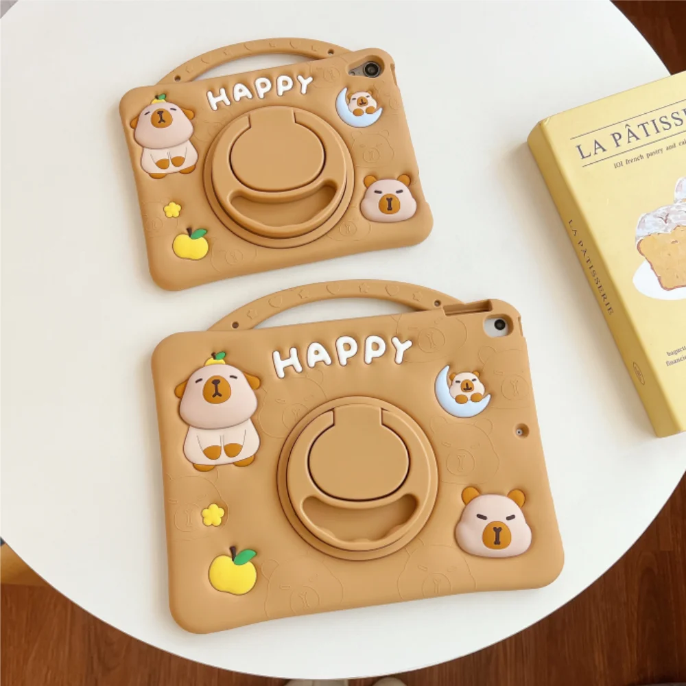 Colorful Kids' iPad Case with Kapybara Design