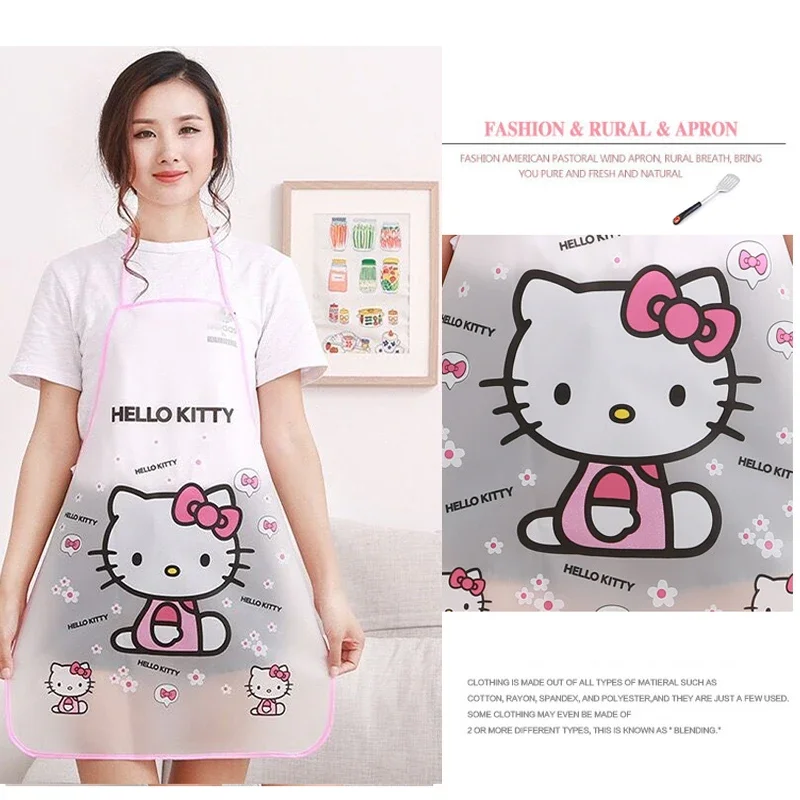 Kitchen Apron Hello Kitty Kitchen Apron Cooking Kitchen Apron Cute Cartoon Waterproof Oilproof Women Men Aldult Home Halterneck Pinafore