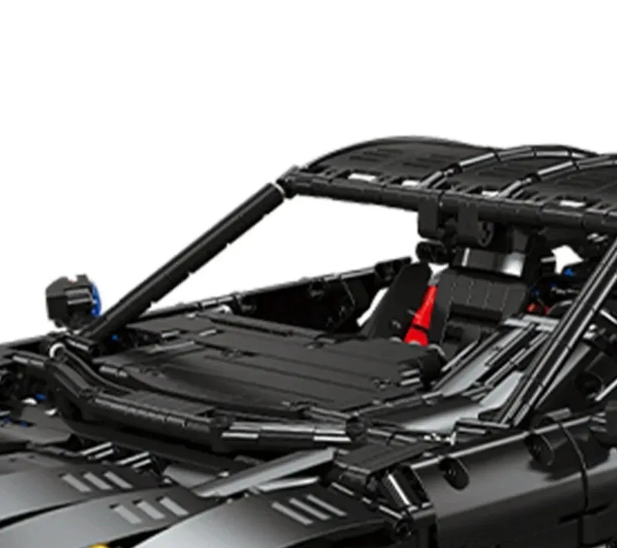 Technik Auto Luxusauto Bausteine Set, MOC Speed Schwarzer Supersportwagen Modellbausatz DIY Spielzeug Geschenk für Jungen und Erwachsene 3097 Teile – Detail 2