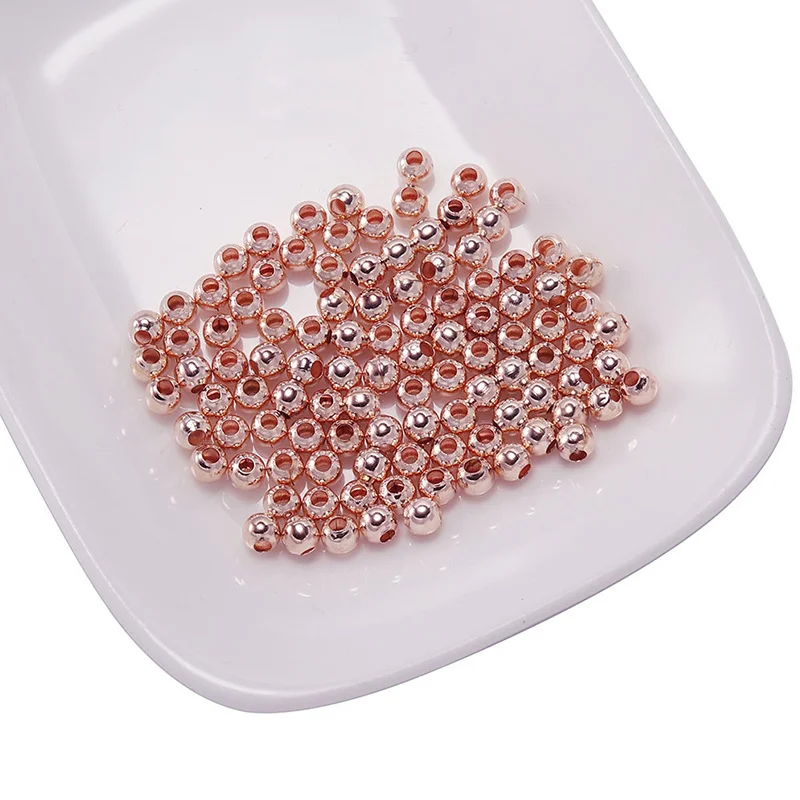 2–8 mm Edelstahlperlen für die Schmuckherstellung, lose Distanzperlen, Kugelloch, 1–1,5 mm, für Armbänder, Schmuckkomponenten, DIY Golden – Detail 7