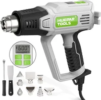 Hot Air Gun with LCD Temperatures Adjustable Heat Gun Thermal Blower Shrink Wrapping With 5 Nozzles high power Construction Drye 2