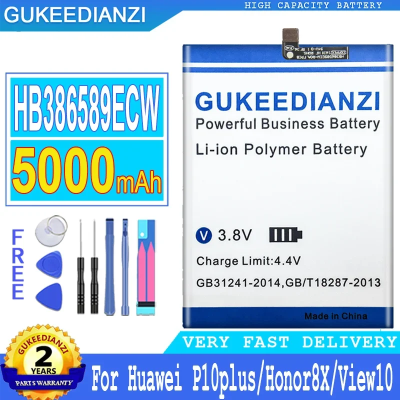 Batteria Gukeedianzi Da 5000Mah Per Huawei P10 Plus/Per Honor 8X View 10 Lite V10 P10Plus10Lite