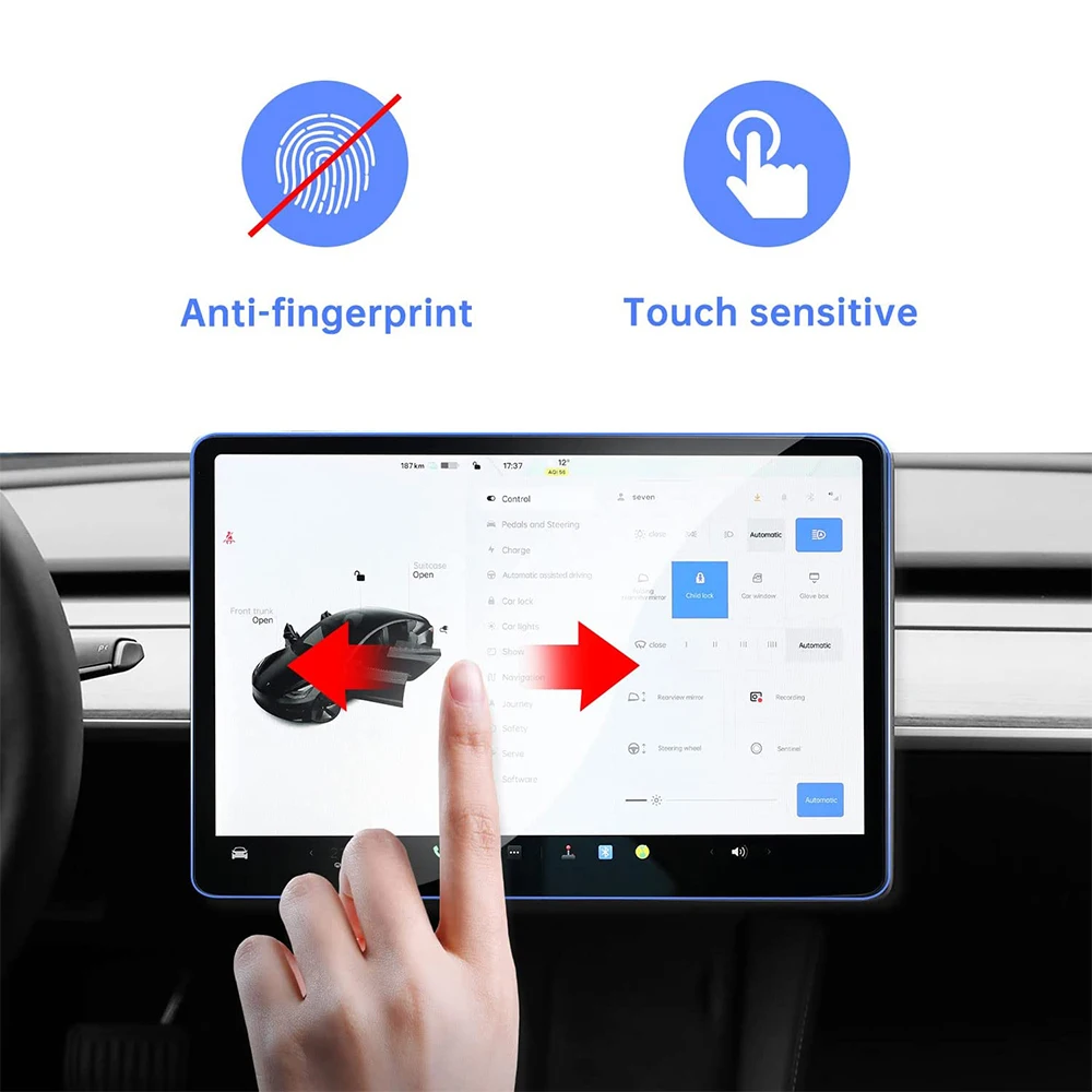 2022 & 2023 Tesla Model Y Screen Protector and Tesla Model 3 Screen  Protector: Matte Tempered Glass, Perfect Fit, Easy & Bubble-Free  Installation