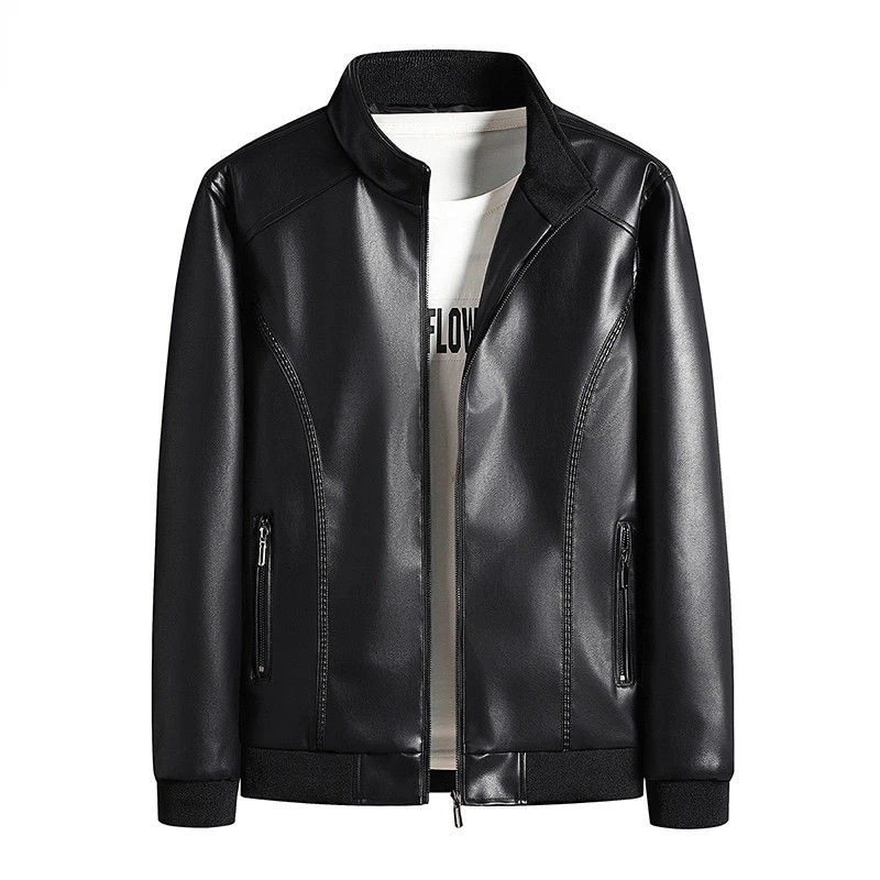 

2023 Vintage Leather Jacket Streetwear Casual Blazer Jackets Man Outerwear Men Leather Suit Jacket Men Slim Fit Coats A82