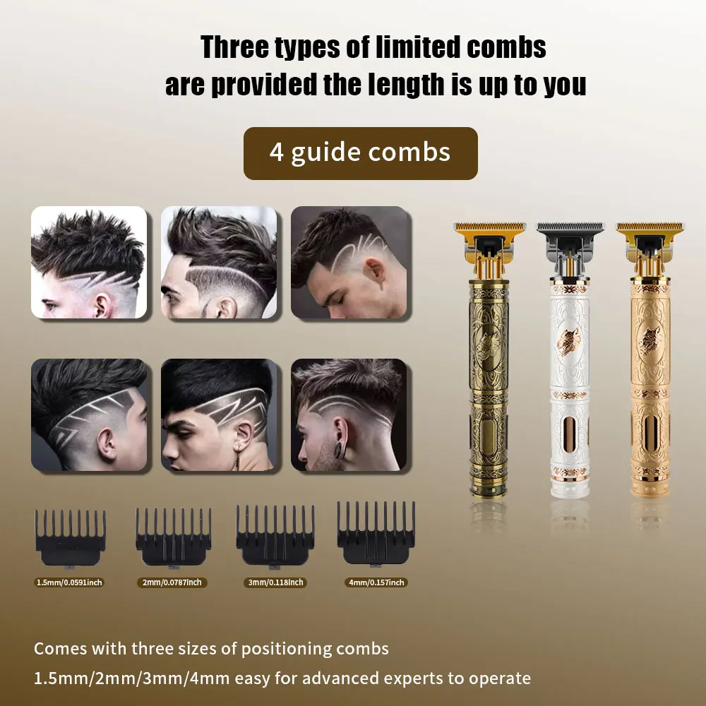 T9 Electric Hair Cutting Machine Hair Clipper Professional Men Shaver Rechargeable Barber Trimmer for Men Dragon Buddha