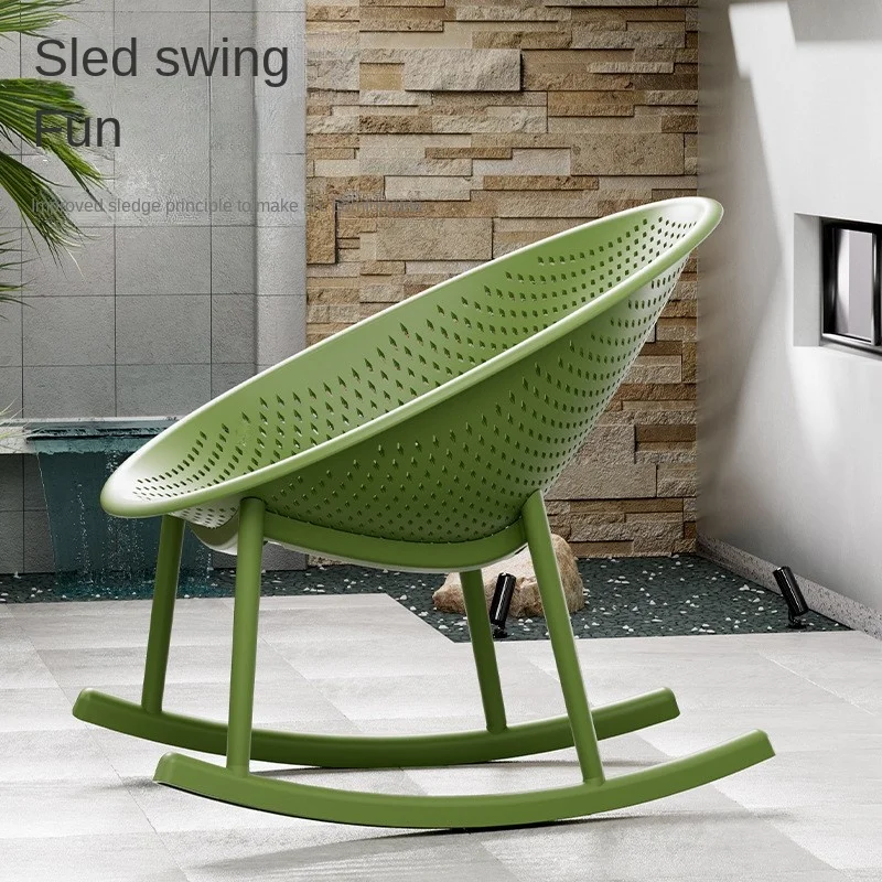 Warming Plastic Rocking Chair Garden Balcony Leisure Lounge Chair Living Room Adult Minimalist Hollowed Out Rocking