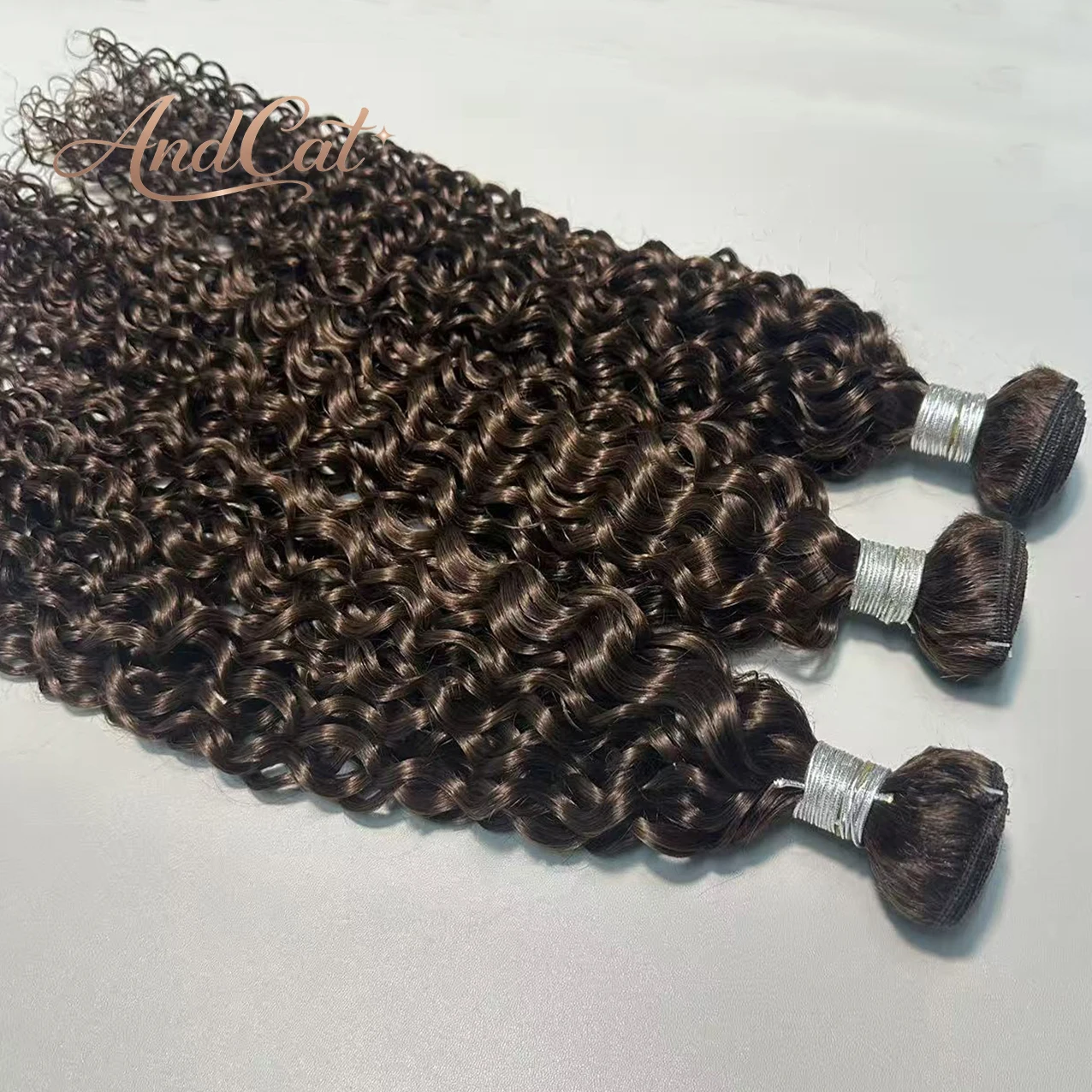 Chocolate Brown Colored Water Wave 100% Human Hair Bundles Brazilian Virgin Raw Human Hair Weave Extensions 1/3/4 Pcs For Women 3