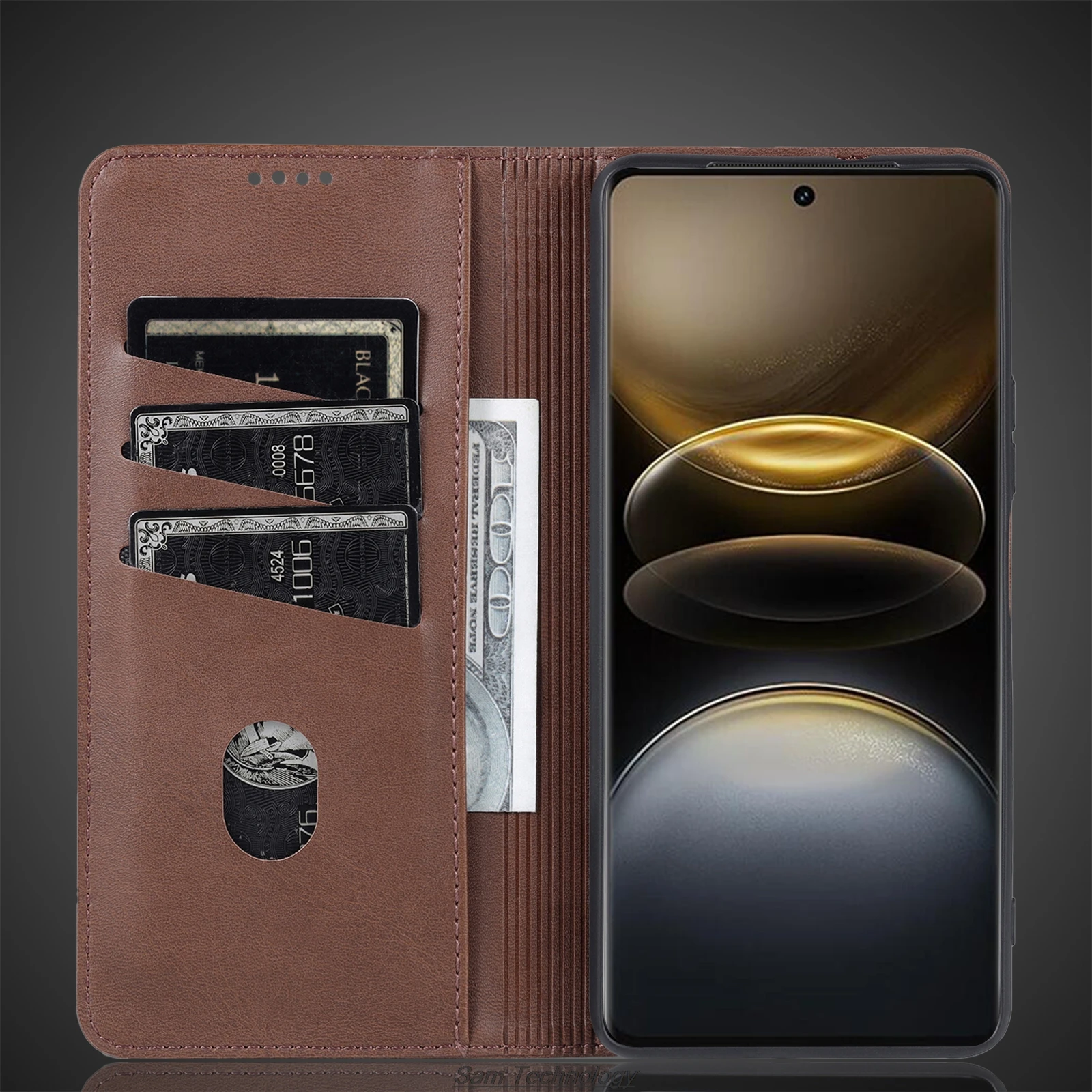 마그네틱 어트랙션 가죽 케이스, Vivo X100 Ultra, Vivo X100 Ultra 홀스터 플립 커버 케이스, 지갑 휴대폰 가방