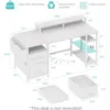 White Computer Desk with File Drawers Cabinet, Home Office Desk with Monitor Stand Shelves, Writing Study Gaming 3