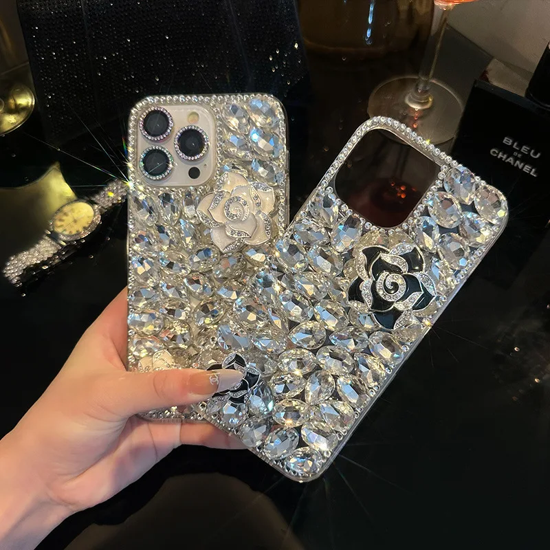 Clear Rhinestone Shockproof Phone Case with Enhanced Protection