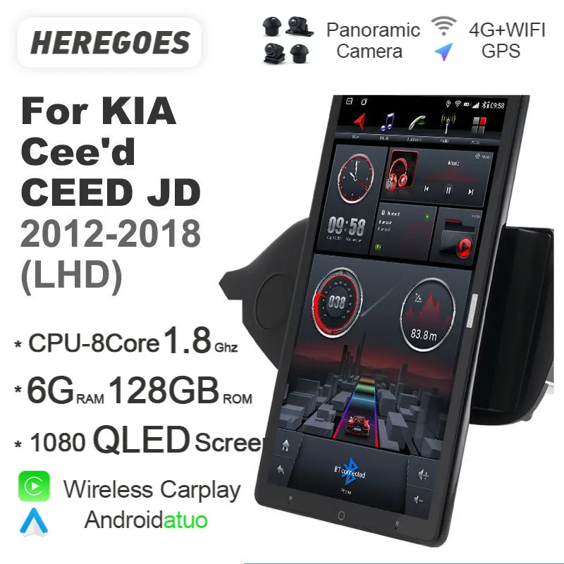 

Tesla Scree Auto Android 12 Car Radio Multimedia Video Player Navigation GPS Carplay QLED For KIA Cee'd CEED JD 2012 2013-2018