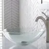 KRAUS Round Crystal Clear Glass Vessel Bathroom Sink, 16 1/2 inch GV-100 4