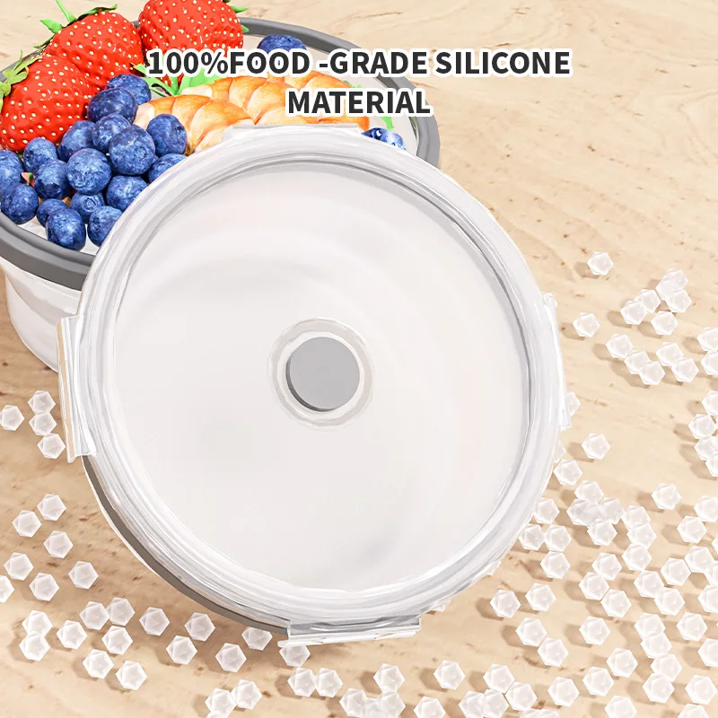 Collapsible Silicone Food Storage Bowls with Lids