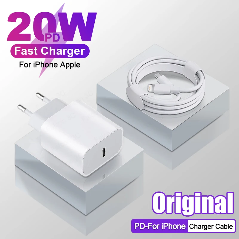 

For Apple Original USB Type C Charger For iPhone 14 13 12 11 Pro Max Mini XS 8 Plus iPad Air Charger PD 20W Fast Charging Cable