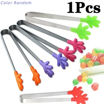 Mini Food Handheld Clip Creative Daily Kitchen Tools Stainless Steel Handle Silicone Random Color 2