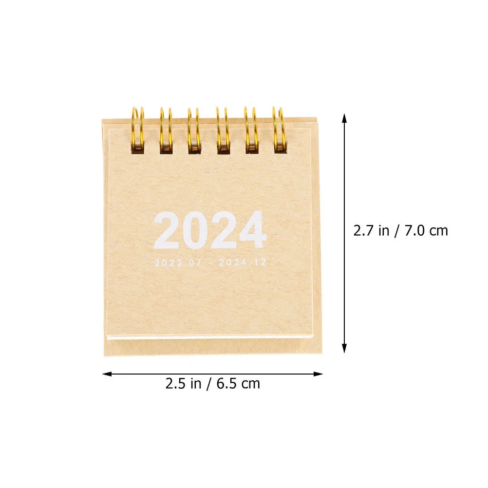 3Pcs 소형 책상 달력 2024 미니 탁상 플립 달력 교사 학생 사무원을위한 세련된 일일 사용 월간 플래너