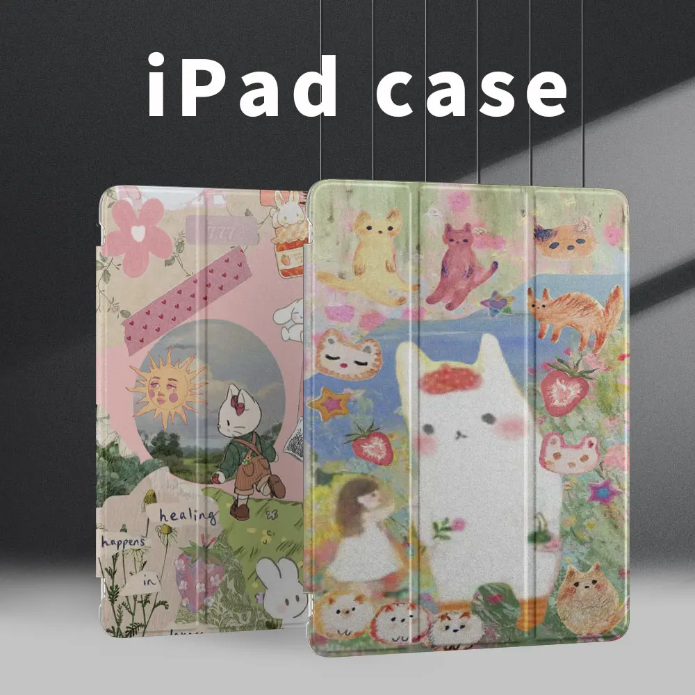 Black Cat Pattern iPad Case - Fun & Stylish Protective Cover