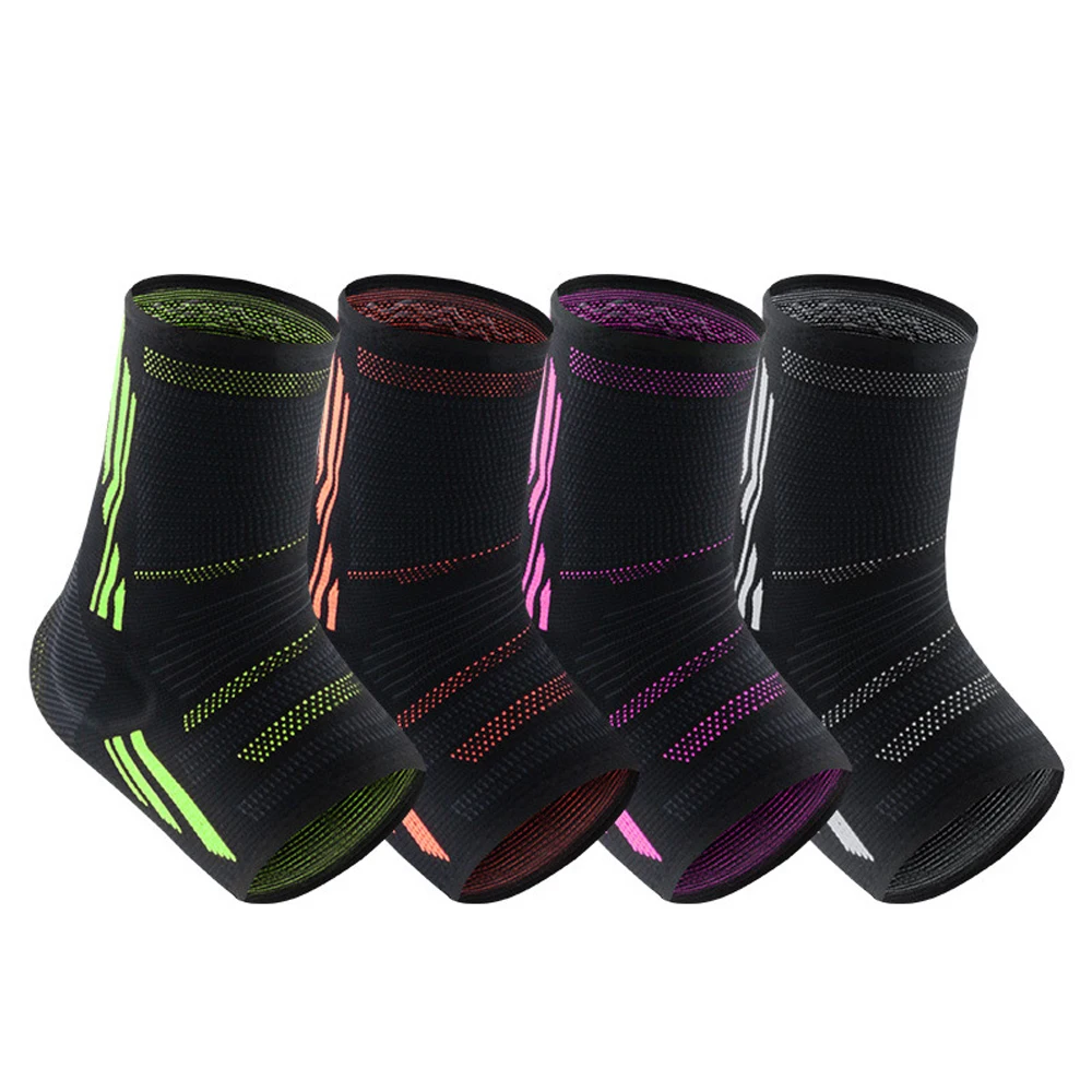 Ankle Support 1Pcs Compression Sleeve for Women/Men Ankle Brace with Silicone Gel Toeless Compression Sock for Arch & Heel Pain Relief