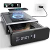 24/7 Display Clock Safe with 2-in-1 Watch & Phone Wireless Charging,Pistol Safe with Backlit Keypad, Handgun Safe with LED Light 1