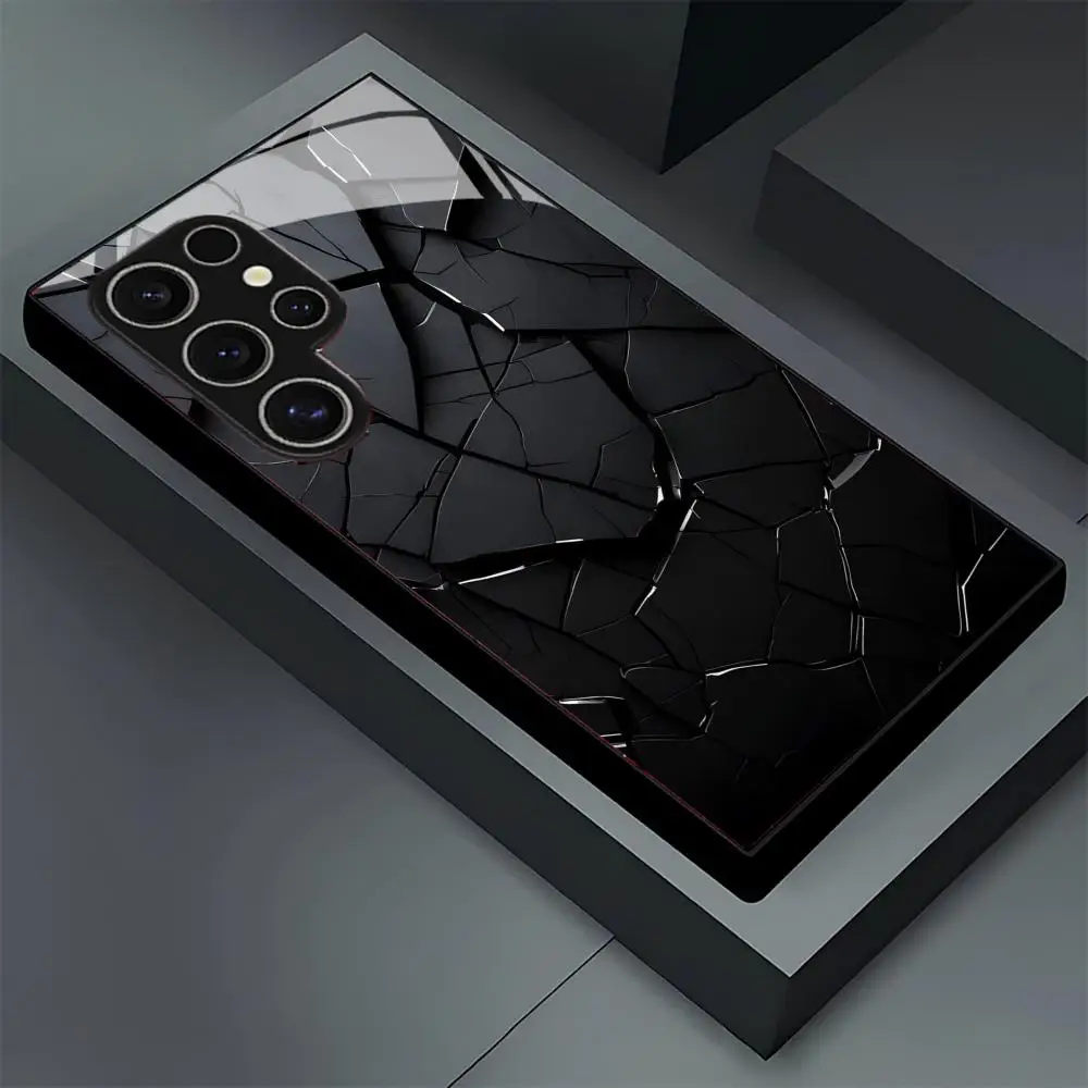 Lava Texture Glass Phone Case - Non-Slip Full Cover