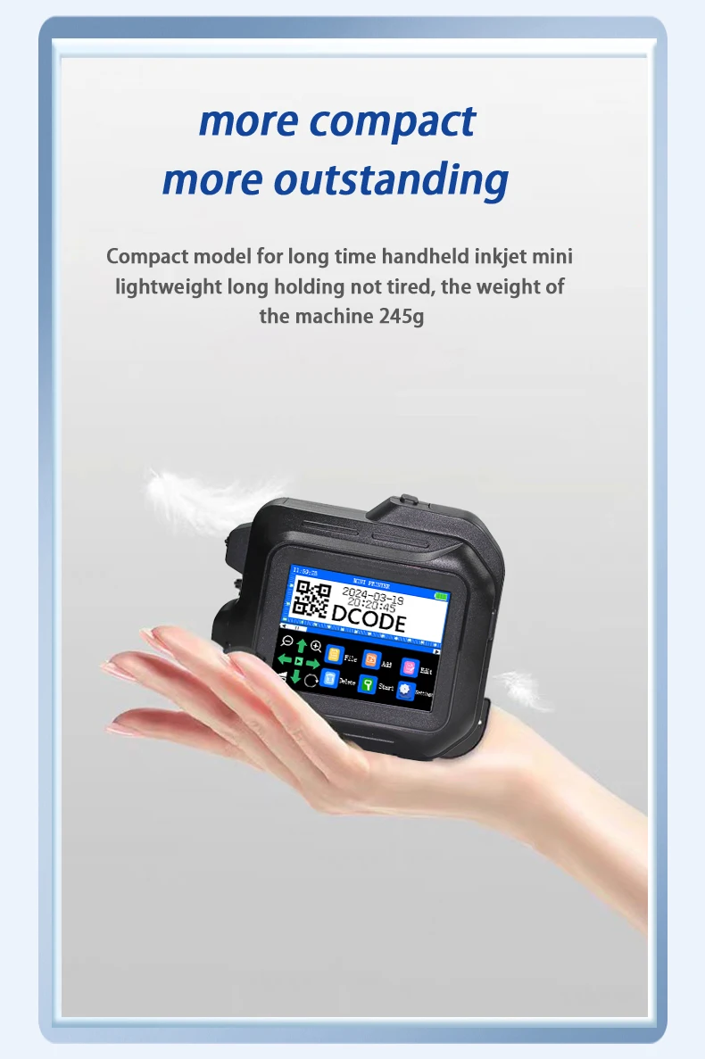 DC98 Mini Portable Inkjet Printer 12.7mm Handheld Thermal Inkjet Printer QR Barc