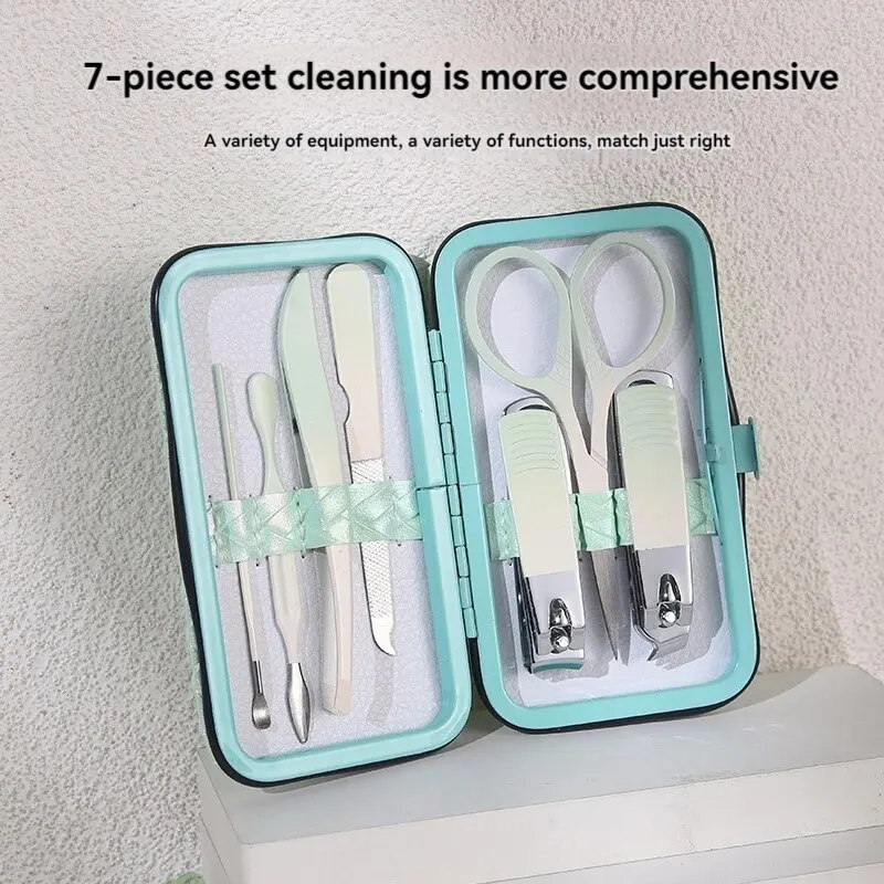 Nail Clippers 7pcs Stainless Steel Dead Skin Clipper Pedicure Manicure Implement Full Set of Professional Scissors Nail Clippers Nail Scissors