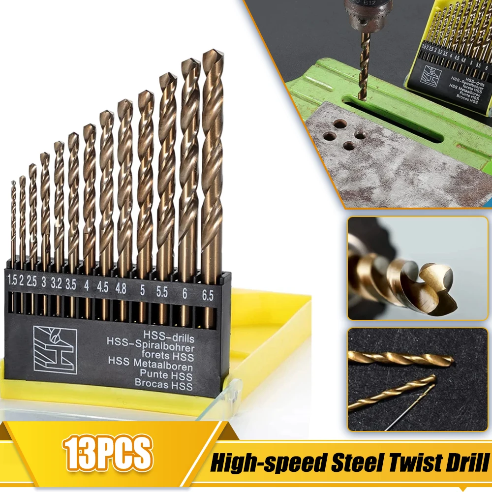 13Pcs Metric Drill Bits Set 1-10mm Tip Work Glass Metal Tile Concrete Professional Masonry Drill Bits Tungsten Carbide Set