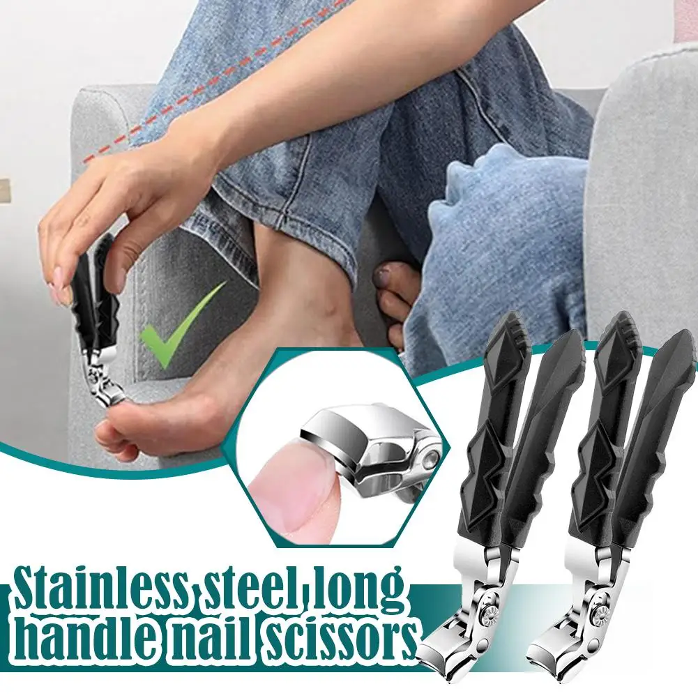 Toe Nail Clipper Nail Clippers 1Pc Angled Head Nail Clippers Ergonomic Toenail Steel Nail Premium Cutter with Trimmer Thick Clippers Catcher Nails