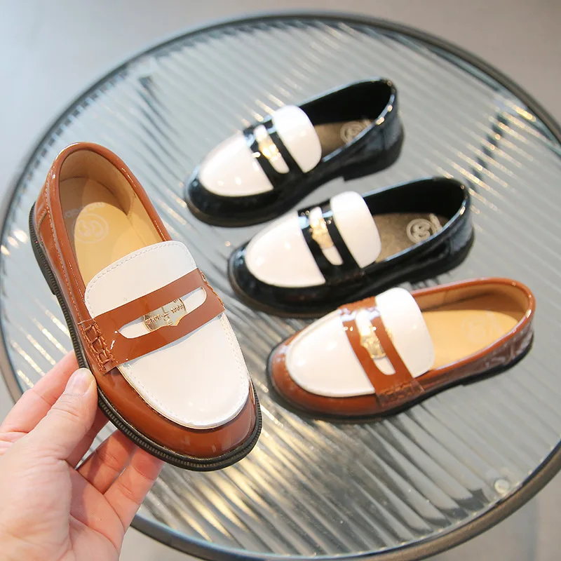 

Kids Shoes Girls Boys Shoes British Style Girls Boys Loafers PU Leather Shoes Retro Girls Boys Dress Shoes Kids