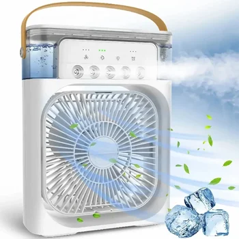 Modern Home Small Air Cooler 3 Speed Fan Air Conditioner Portable Humidifier Fan Portable LED Night Lights for Office 1