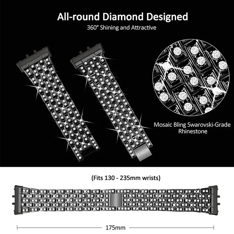 Diamond Strap Metal Bracelet for Galaxy Fit Smart Watch
