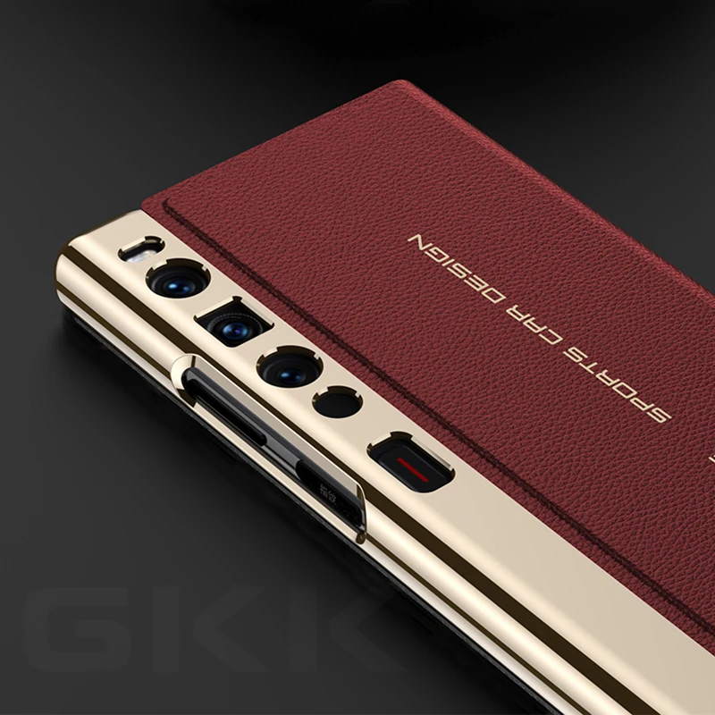 Original Case For Huawei Mate XS 2 Luxury Plating Painted Leather Magnetic Fold