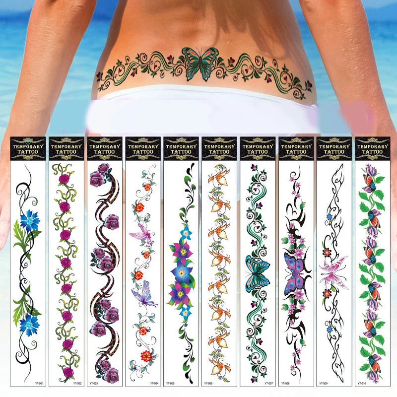 

Tatoo Stickers Waterproof Temporary Tattoo Sexy Waist Tattoo Cover Scar Female Tattoo Waterproof Female Belly Tattoo Beach Swim