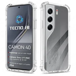 Transparent Shockproof Slim Back Cover | Soft Silicone TPU Bumper Case for Camon 40 4G (Transparent)