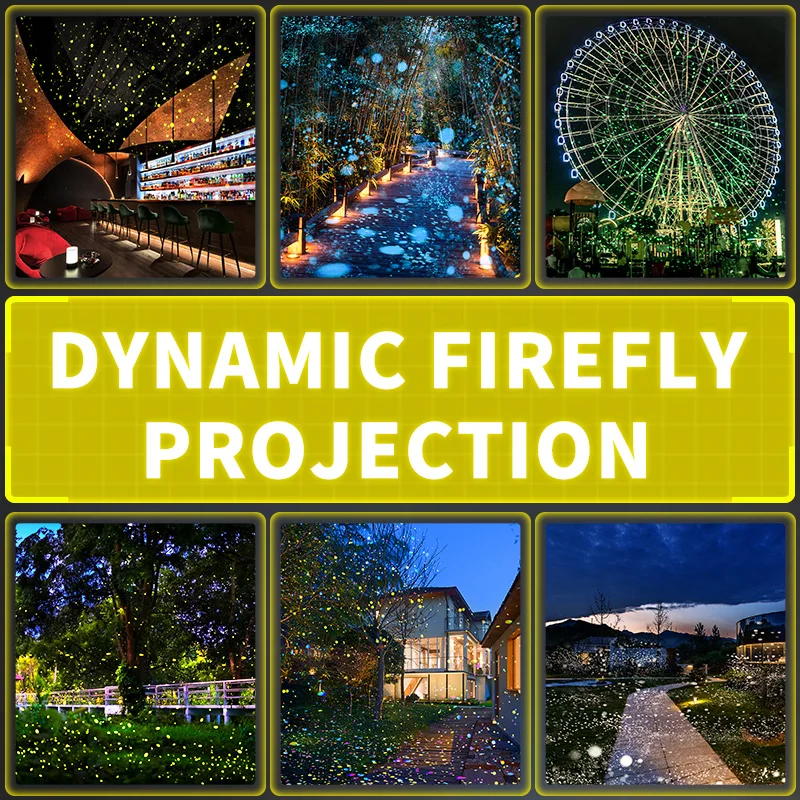 Dynamic firefly starry sky laser projection light outdoor atmosphere light Scenic park lawn lighting waterproof laser