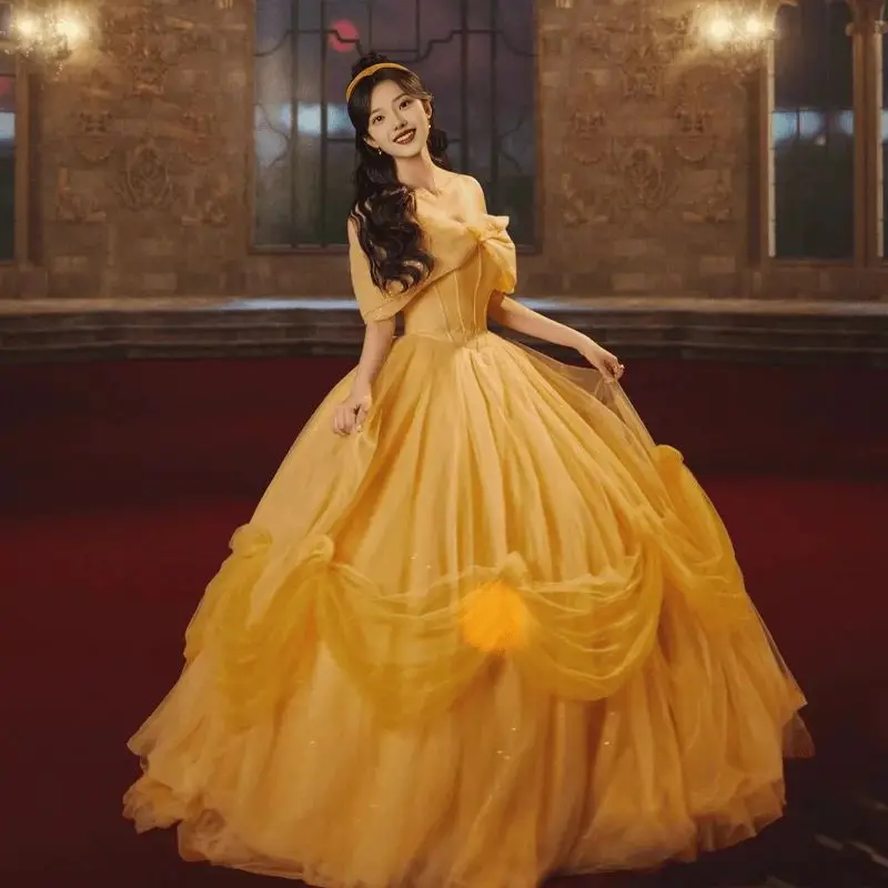 Quinceanera Dress Gold Glittery Tulle Off Shoulder BallGown Ruffles Formal  Party | eBay