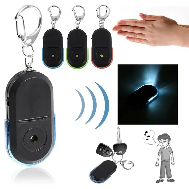 Anti-Lost Alarm Key Finder Locator Tracker Keychain Whistle Sound Smart Flashing Beeping With LED Light Anti Lost Keyring Finder 3