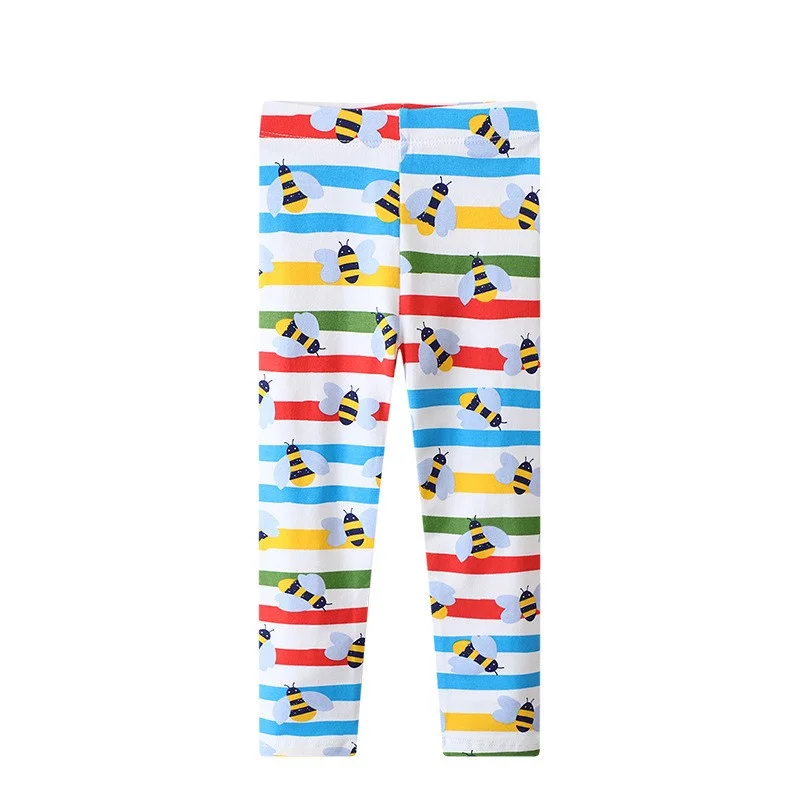 Jumping Meters 2-7T pantaloni Leggings per ragazze di nuovo arrivo con pantaloni Skinny per bambini con ricamo floreale per abbigliamento per bambini