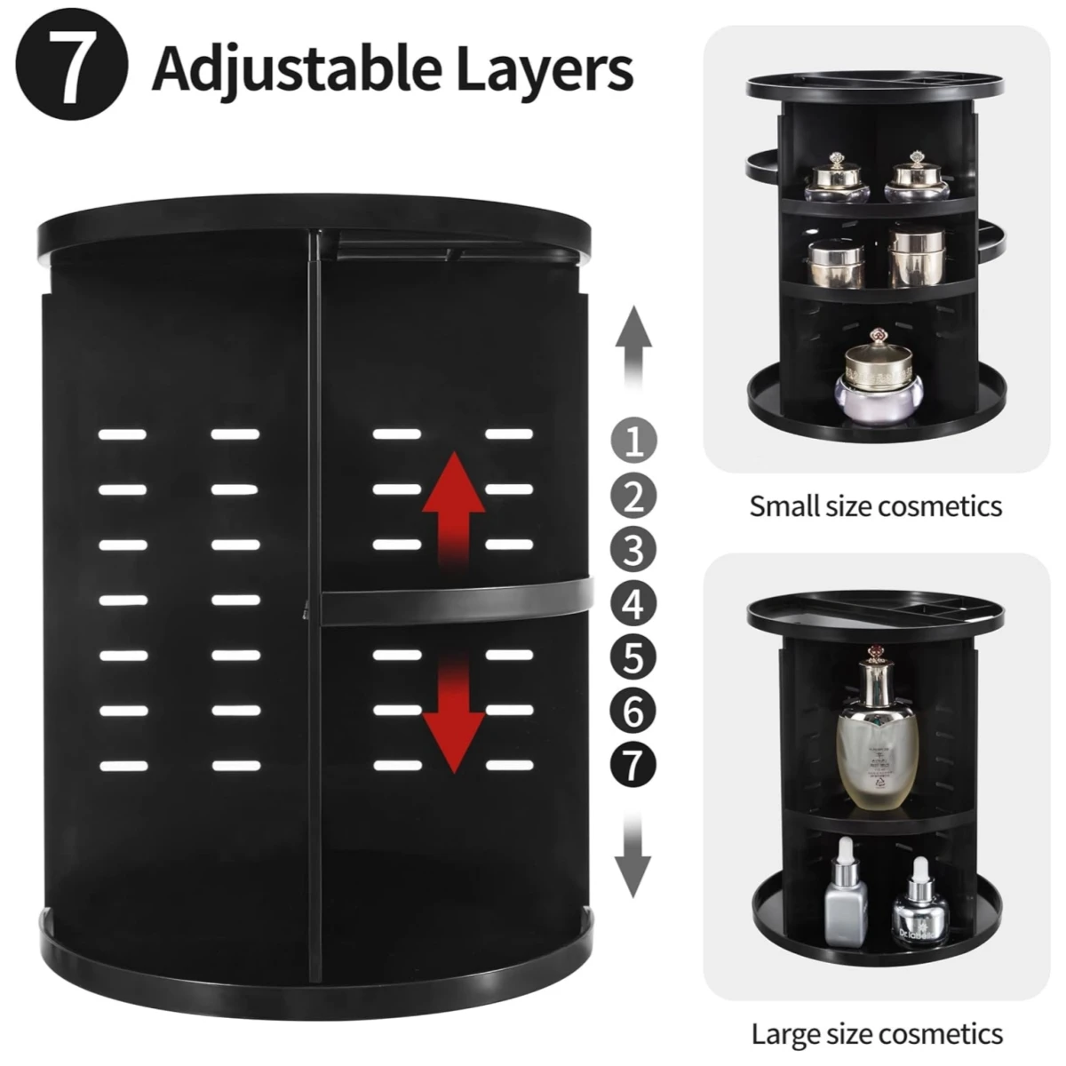 1pc 360 Spinning Makeup Organizer, Lazy Susan Rack Cosmetic Carousel Storage Shelf, Great for Countertop and Bathroom, Clear 5